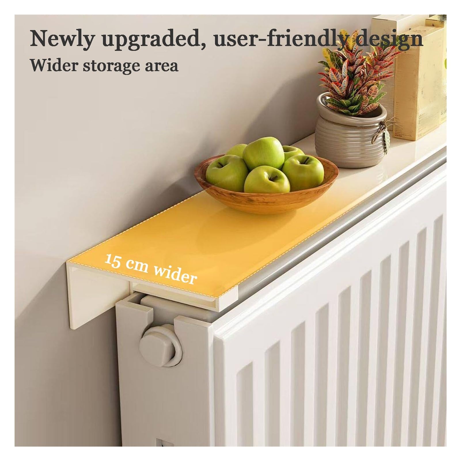 Console per Termosifoni, Ripiano Multifunzionale da Appendere Sopra Il Termosifone Pannello Portaoggetti per Libri Documenti Senza Forature Per Camera (15.7in/40cm)