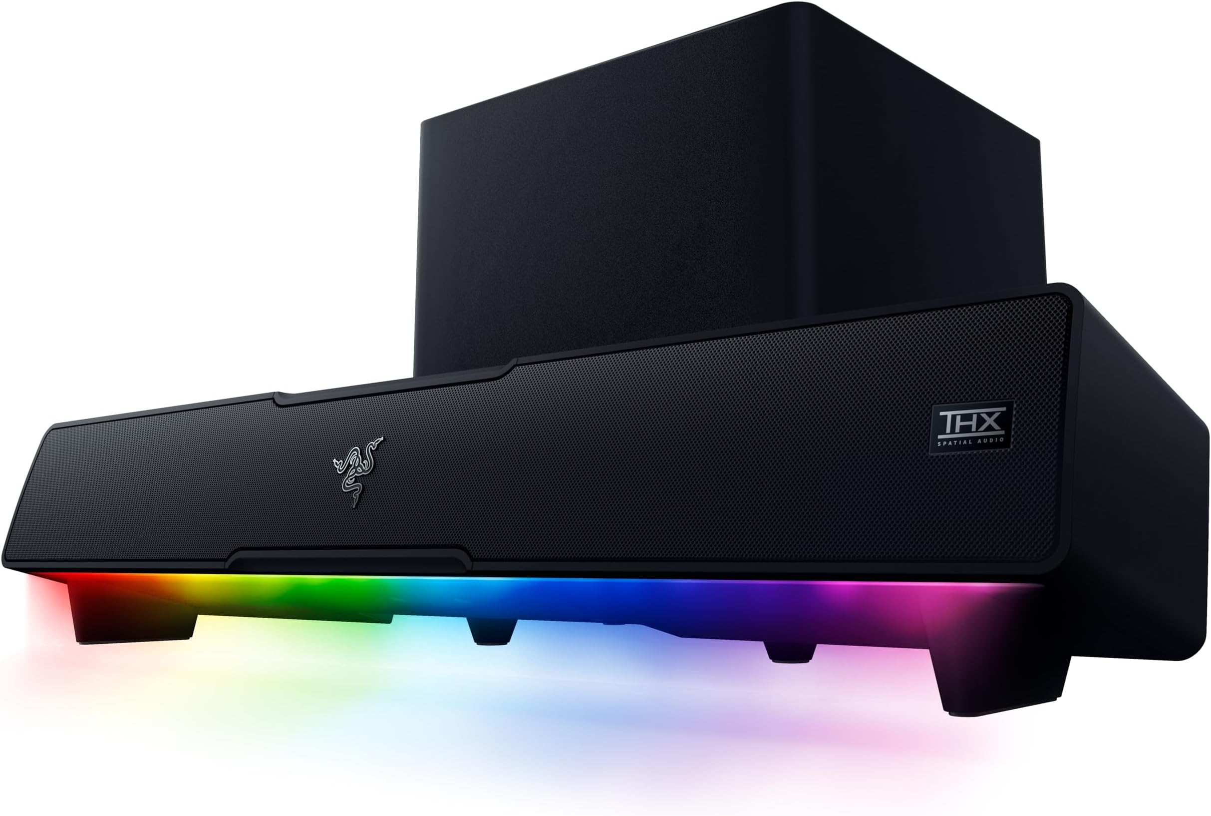 Leviathan V2 - PC Gaming Soundbar with Subwoofer (Multi-driver PC Soundbar and Subwoofer, THX Spatial Audio, Bluetooth 5.2, RGB Chroma, Compact Form Factor) Black