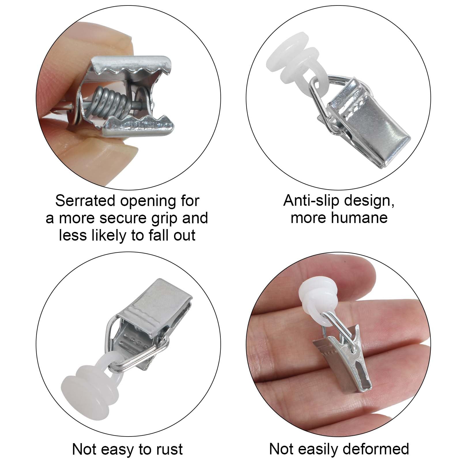 Set 100 Ganci Per Tende - 50 Metallici E 50 In Plastica, Per Binari E Tende Scorrevoli, Facili Da Installare - Foto 14
