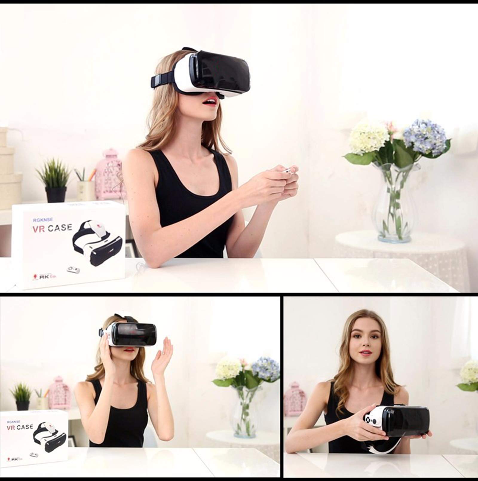Occhiali VR 3D Realtà Virtuale con Controller Bluetooth, 130° FOV, Compatibile con Tutti Gli Smartphone Come Galaxy, Android, Huawei, da 4,7 a 6 Pollici