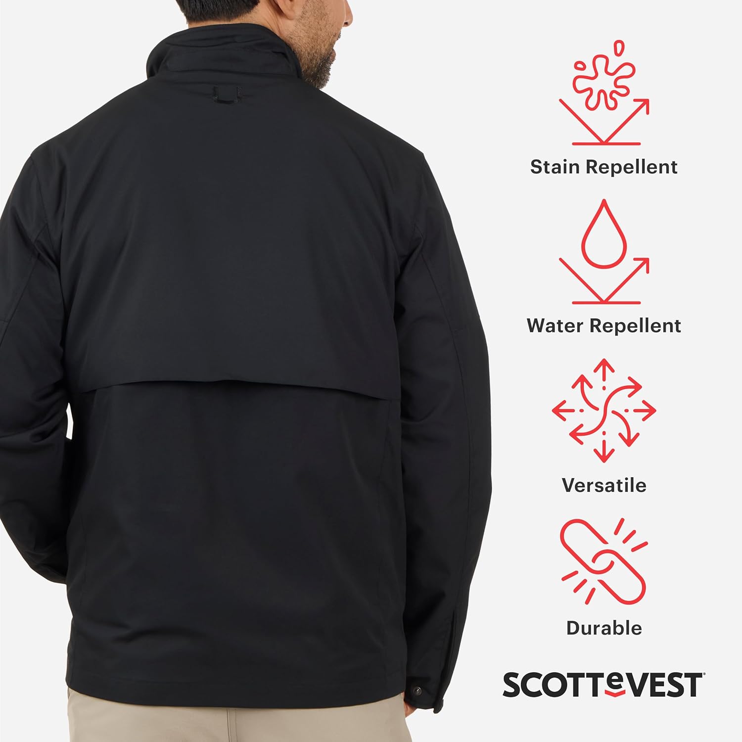 SCOTTeVEST Epic Travel Jacket for Men - 24 Hidden Pockets - Soft Shell Coat - Pickpocket Proof Clothing - Image 3