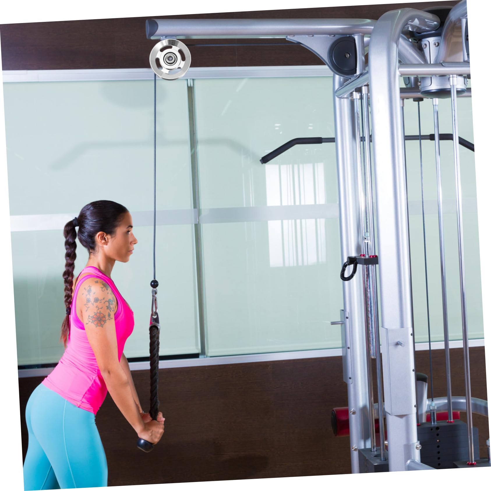 Alipis Austauschbare Seilrollen Leicht zu Installieren 2 Stück aus Aluminiumlegierung Verschleißfeste Fitness Riemenscheiben für Home Gym Training und Krafttraining