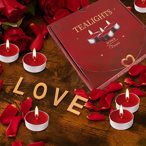Miniatura 5 de Tealight Candles - Velas de té pequeñas sin perfume de 50 pulgadas a granel, para Shabat, bodas, Navidad, decoración del hogar (4 horas)