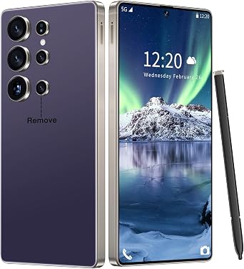 I25 Ultra Unlocked Phone 16+1TB,Built in Pen The Phone,Battery 7000mAh 6.99" HD Screen,Android 14 Smartphone,Face ID/5G/Fingerprint Lock/Dual SIM/GPS Deep Purple, 16+1TB