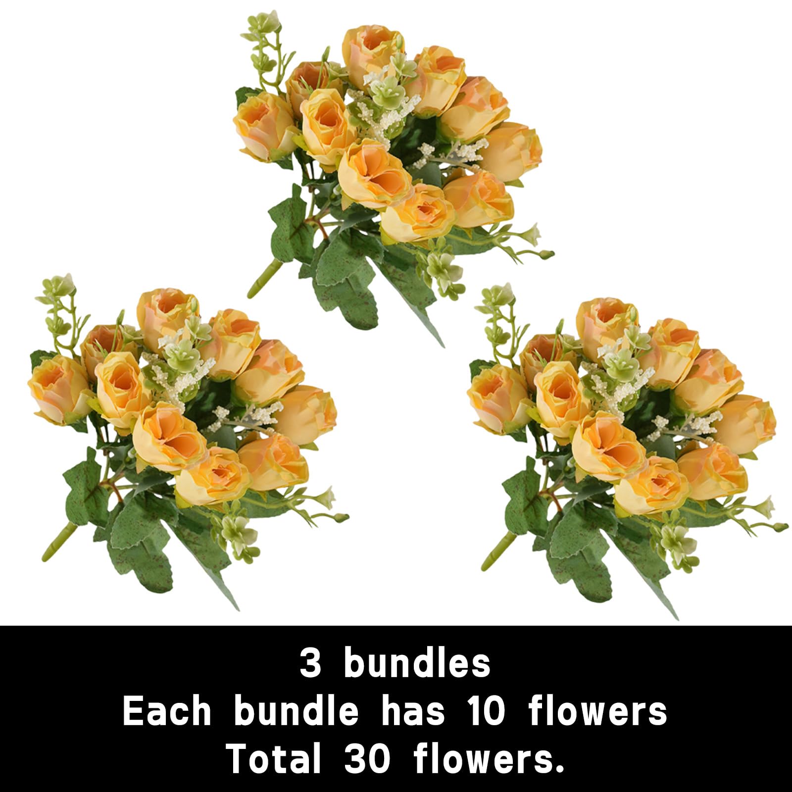 astylishome Faux Flowers that Look Real for a Tall Vase Yellow Long Artificial Blooming Flower Fake Flowers for Wedding Home Hotel Office Decoration 4302 - Image 2