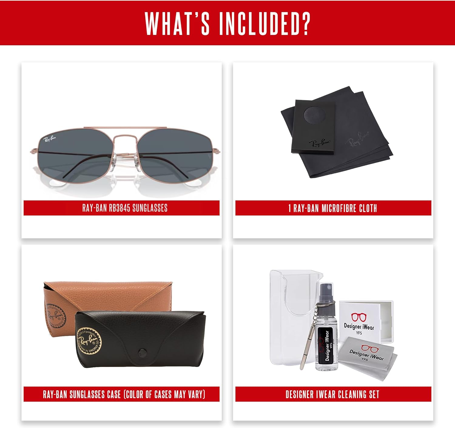 Ray-Ban Explorer 5 RB3845 Rectangular Sunglasses for Men for Women +BUNDLE with ACCESSORY EYEWEAR KIT
