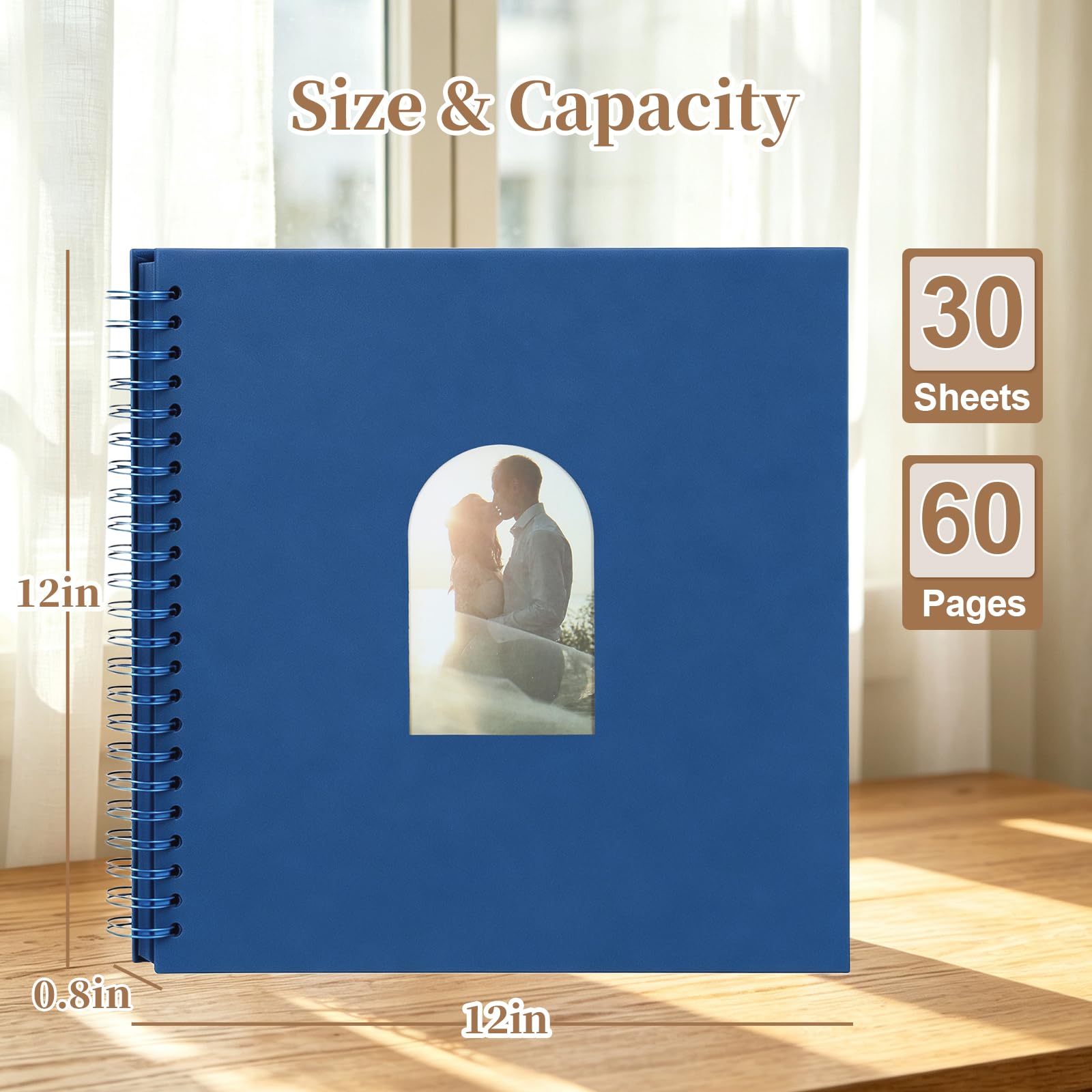 RECUTMS Album per scrapbooking, 60 pagine, in carta kraft, 30,5 x 30,5 cm