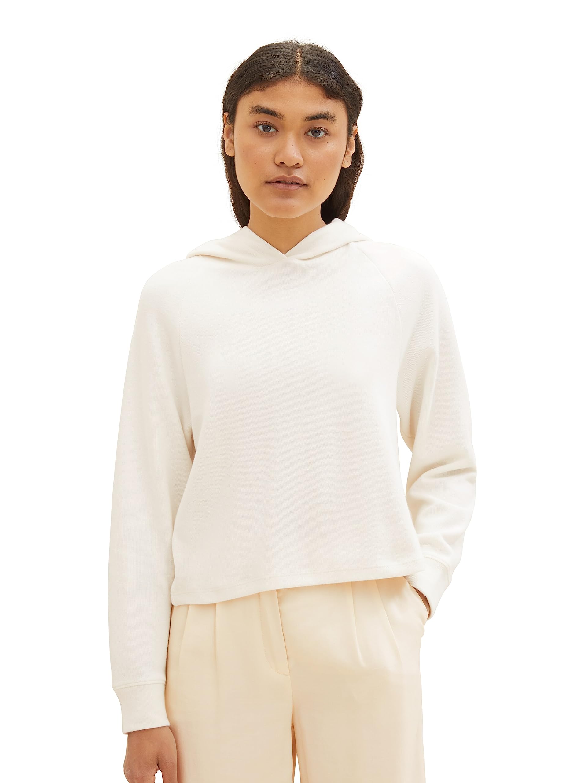 TOM TAILOR Denim Women's basic hoodie, 10348 Gardenia White, M