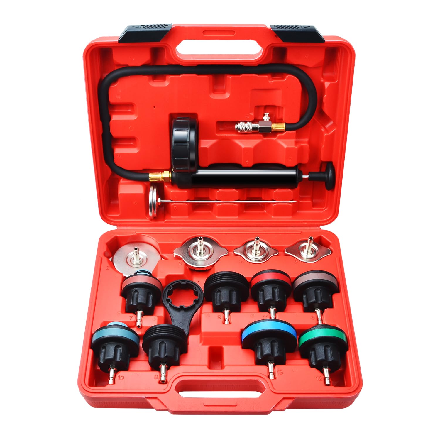 15 Pieces Coolant Pressure Tester Kit; Radiator Pressure Tester; Cooling System Pressure Tester Kit