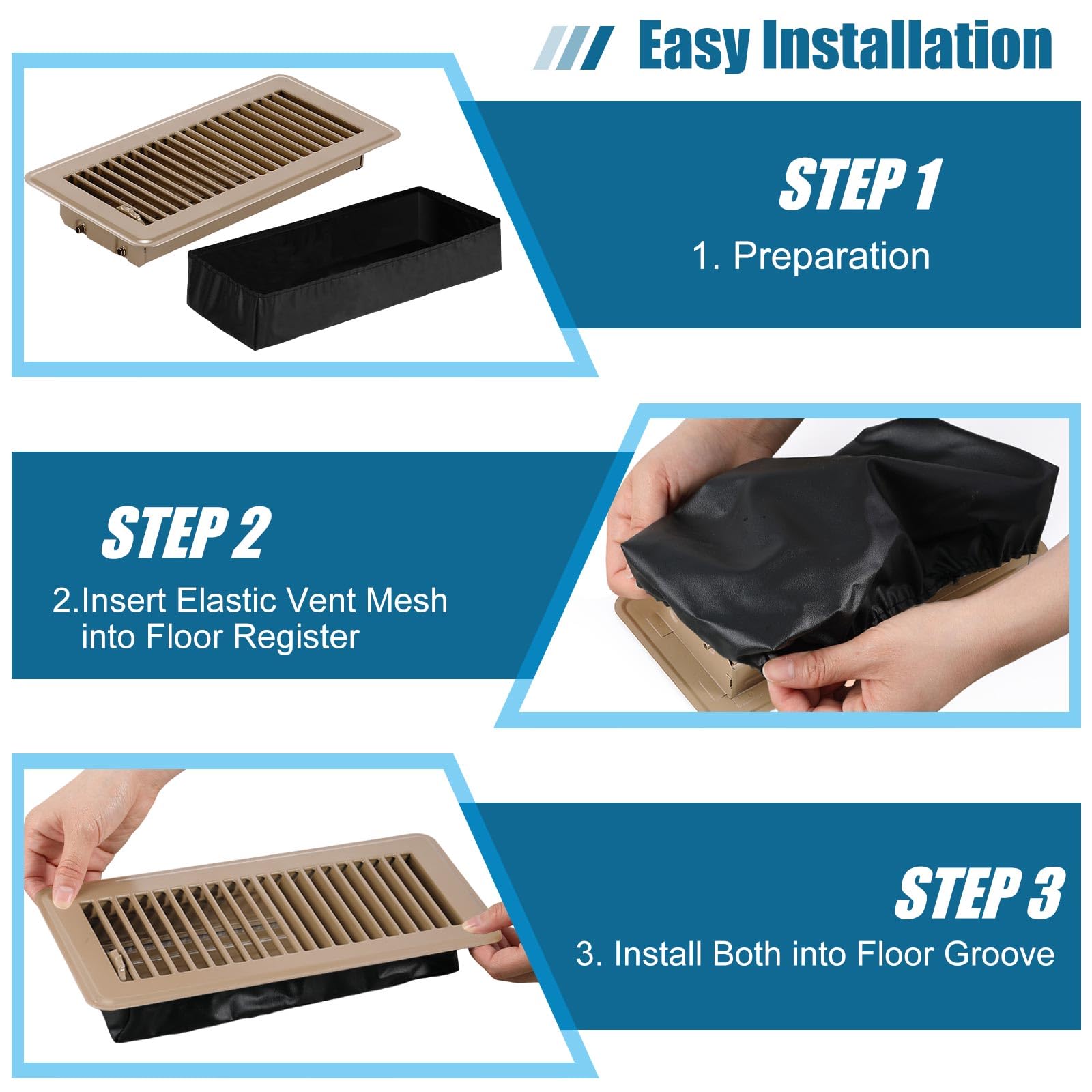 Sasylvia 12 Pcs Floor Registers with Seal Vent Cover 4" x 10" Set