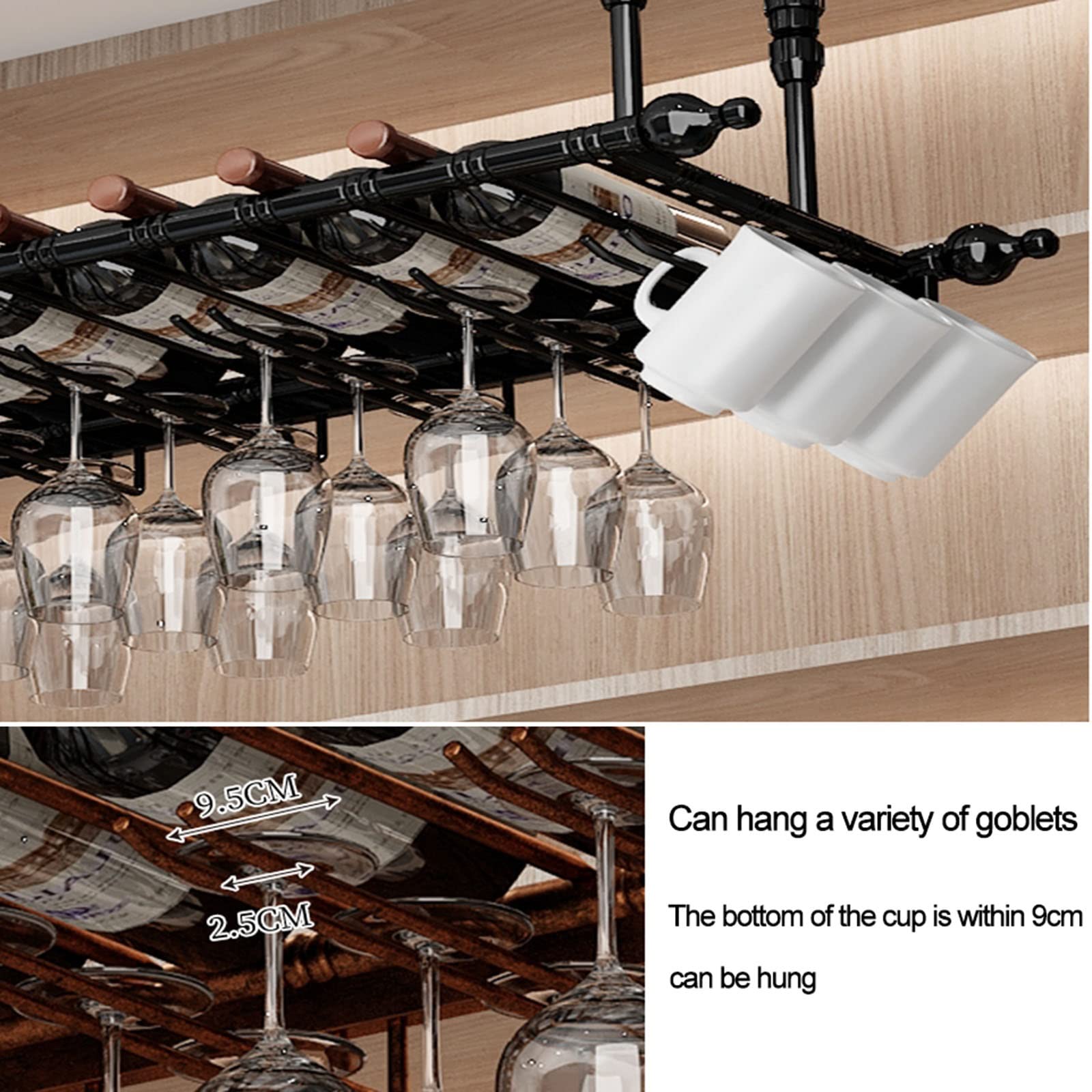 Amazon｜天井ワイングラスホルダー、天井吊りワイングラス乾燥