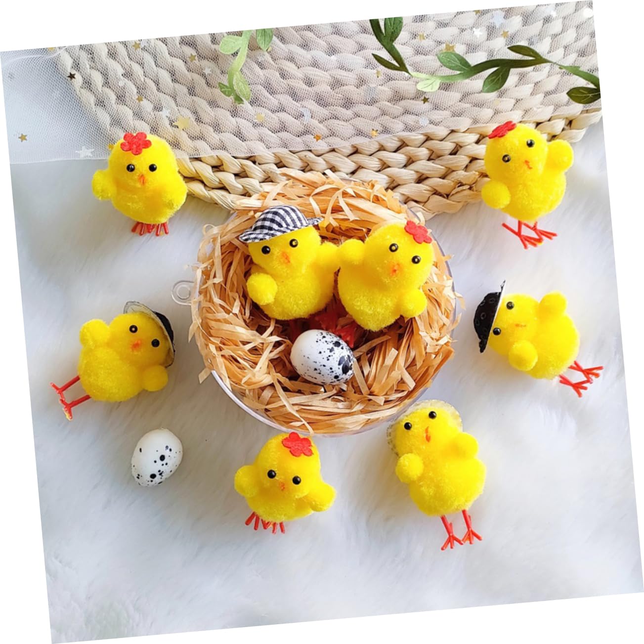 24pezzi Pulcini Pasquali Finti Da Decorazioni Per Pasqua Giocattoli Morbidi Per Accessori Festivi Per Decorare La Casa e Festeggiamenti