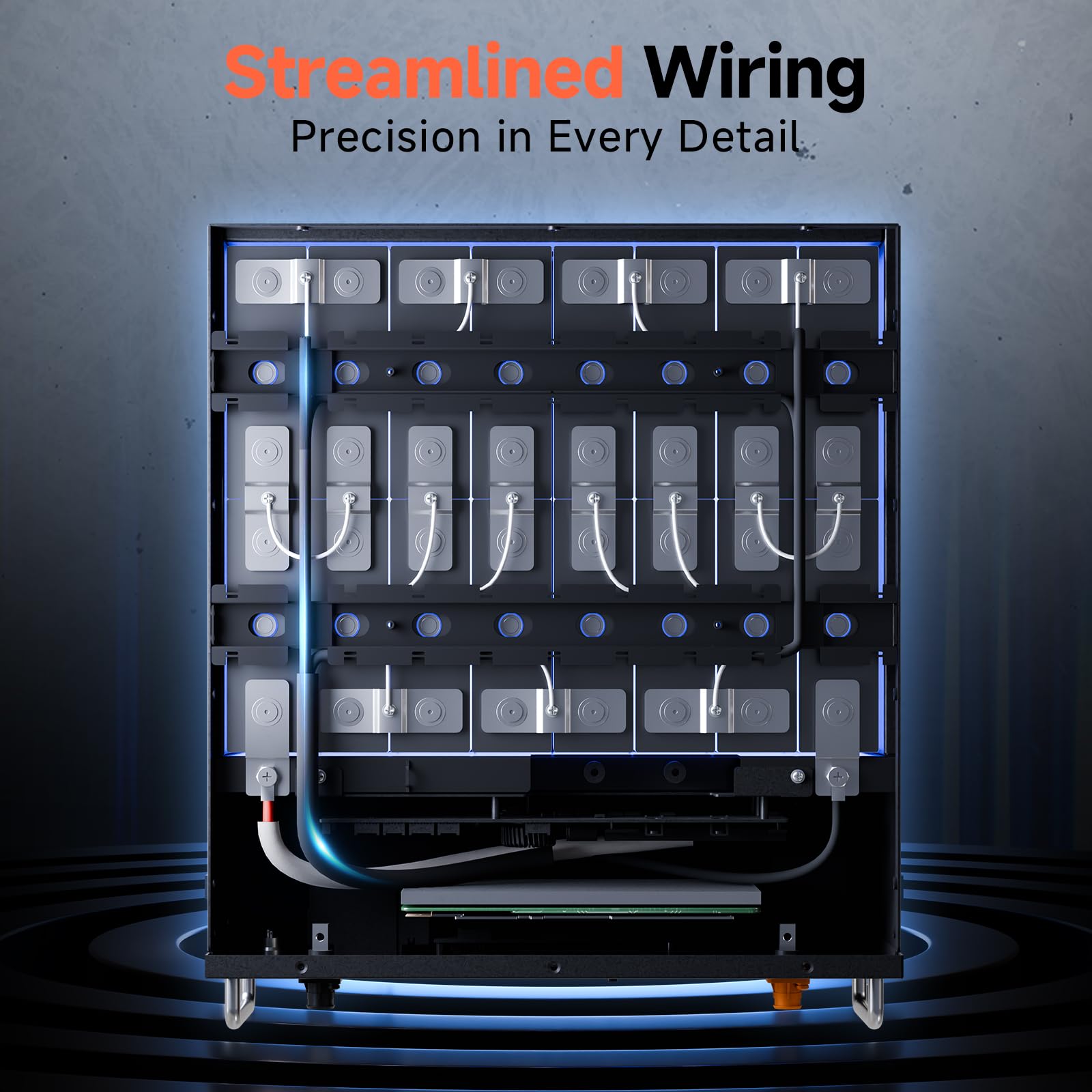 Pack de 2 baterías de 48V 100Ah LiFePO4 de litio, 10,24KWh 48V batería de litio para gabinete de servidor solar, con BMS Bluetooth de 100A para sistema solar completo, instalación fotovoltaica
