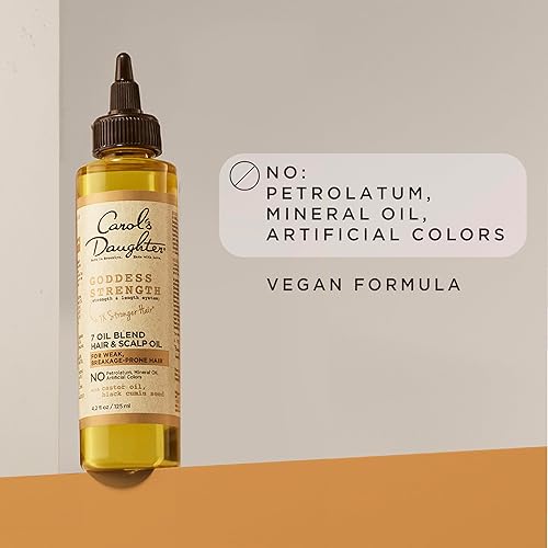 Miniatura 8 de CAROLS DAUGHTER GODDESS STRENGTH - Mezcla de 7 aceites para cuero cabelludo y cabello con aceite de ricino y aceite de semillas negras para cabello