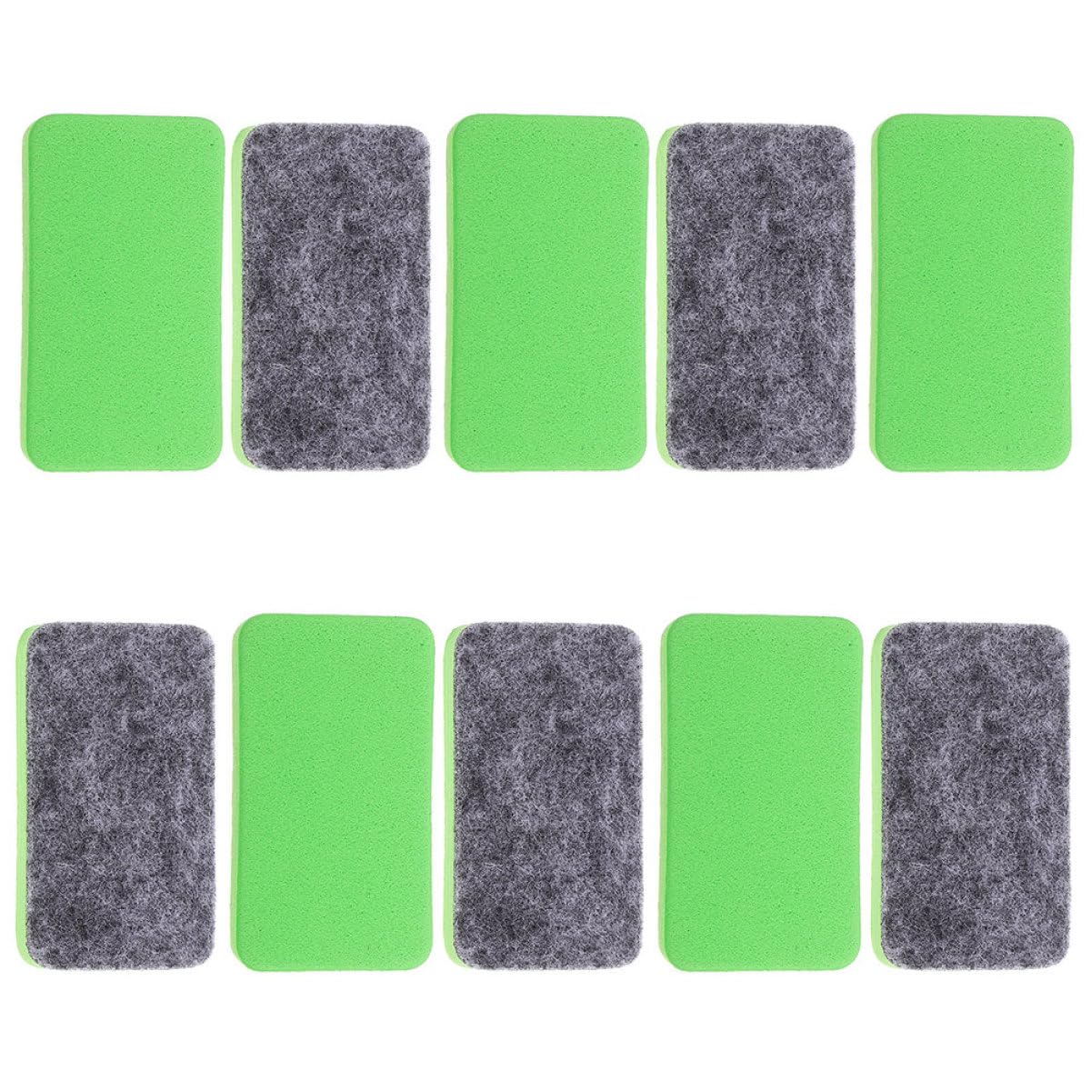 ULTECHNOVO 50 Pcs Mini Whiteboard Erasers Blackboard Cleaner with Green Felt Fabric Cleans Whiteboards Versatile Use for School Classroom Teachers and Office Workers