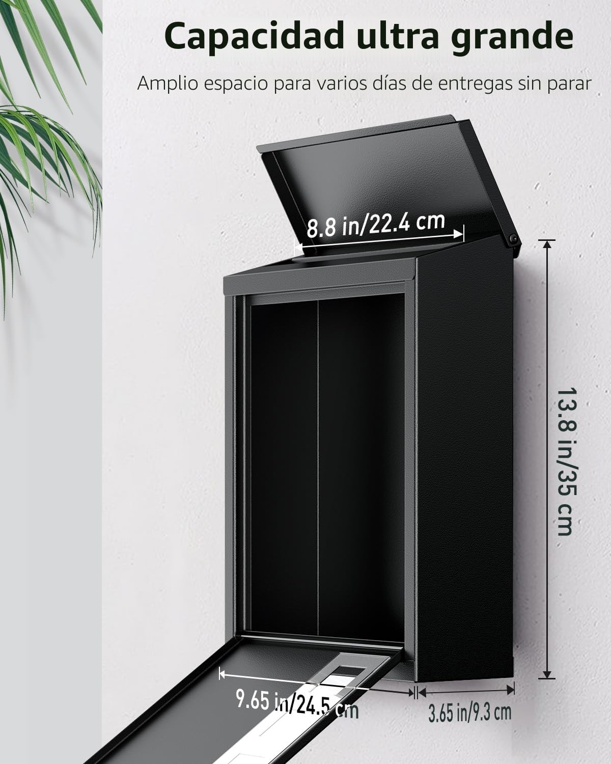 Uniclife Buzón Grande, Buzones de Montaje en Pared para Exteriores, Buzones de Correo con Cerradura de Combinación, Caja de Depósito de Llaves con Cerradura de Seguridad para Casa, Escuela, Oficina y