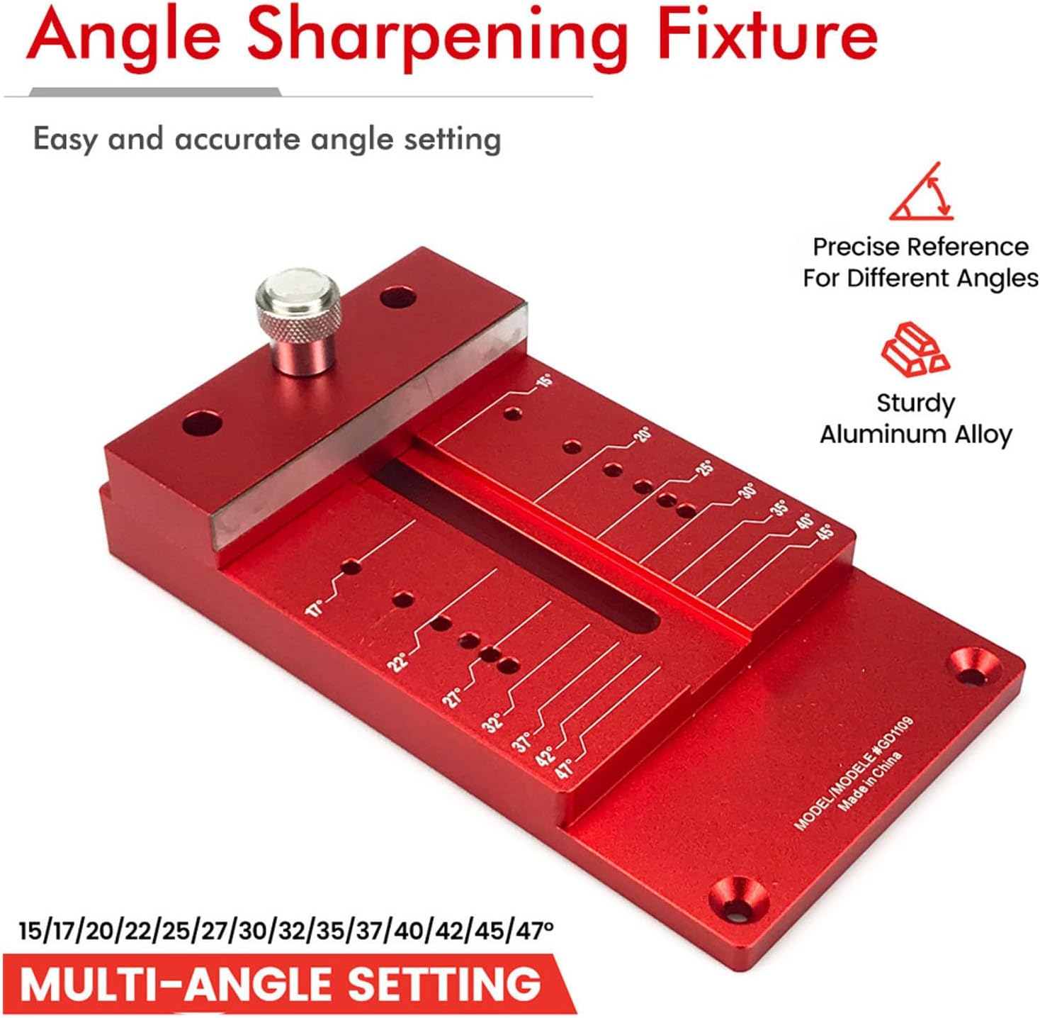 Sorandy Sharpening Angle Jig, Honing Angle Fixture, Precise Edges Control Adjustable Clamping Woodworking Tool with Enhanced Roller System for Chisel and Plane 0.1 to 3.3 Inch