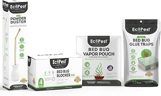 Bed Bug Detection Treatment Kit | Includes Bed Bug Interceptor, Bed Bug Glue Trap, Bed Bug Vapor Pouch, and Bed Bug Powder Duster | Detect and Treat Indoor Bed Bug Infestations