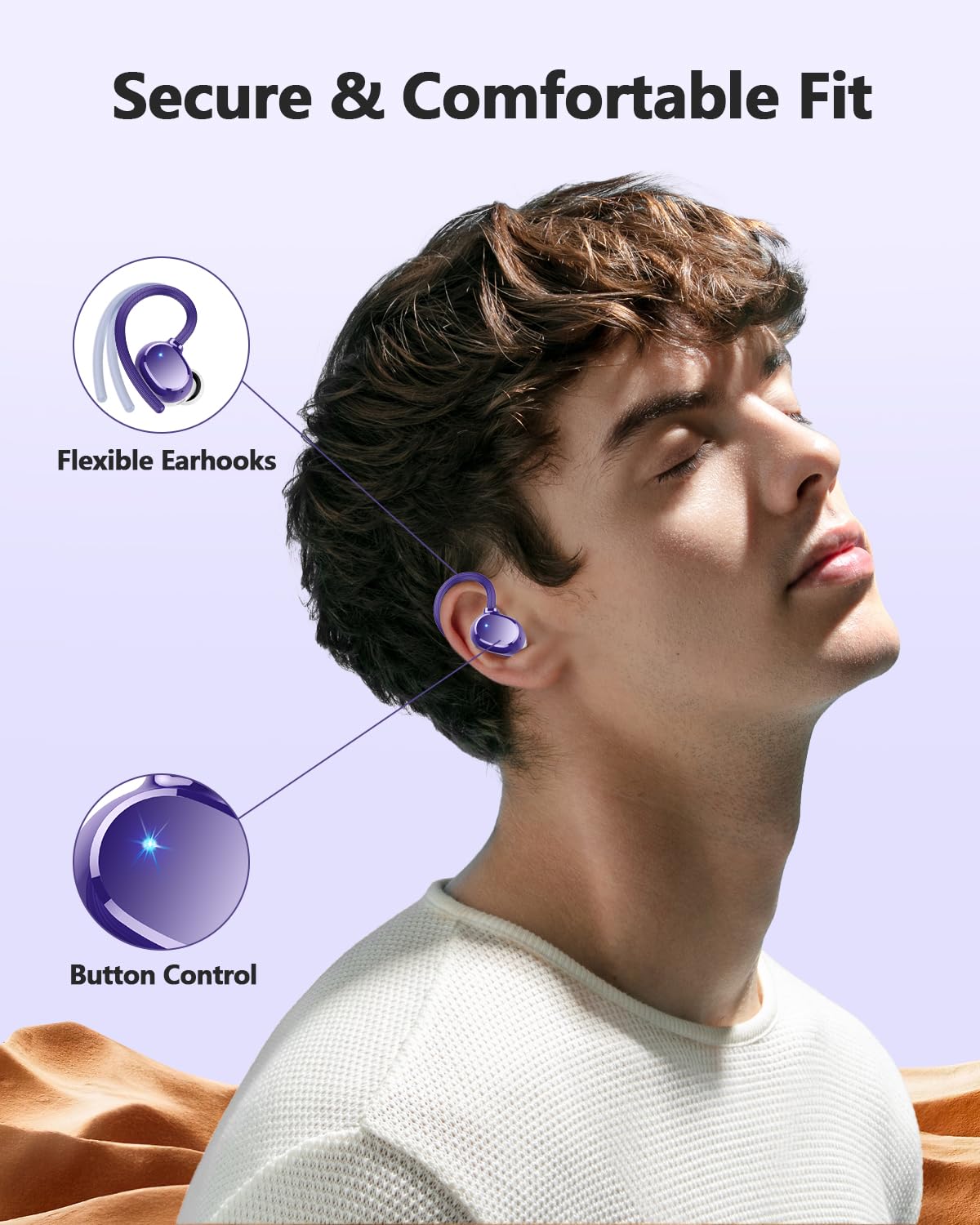 Cuffie Bluetooth Sport 2025 in Ear senza fili Bluetooth 5.3, 128 ore ultra leggere Earbuds con ferretto, 2025 cancellazione del rumore, HiFi Stereo, IP7 impermeabile jogging, indicatore LED