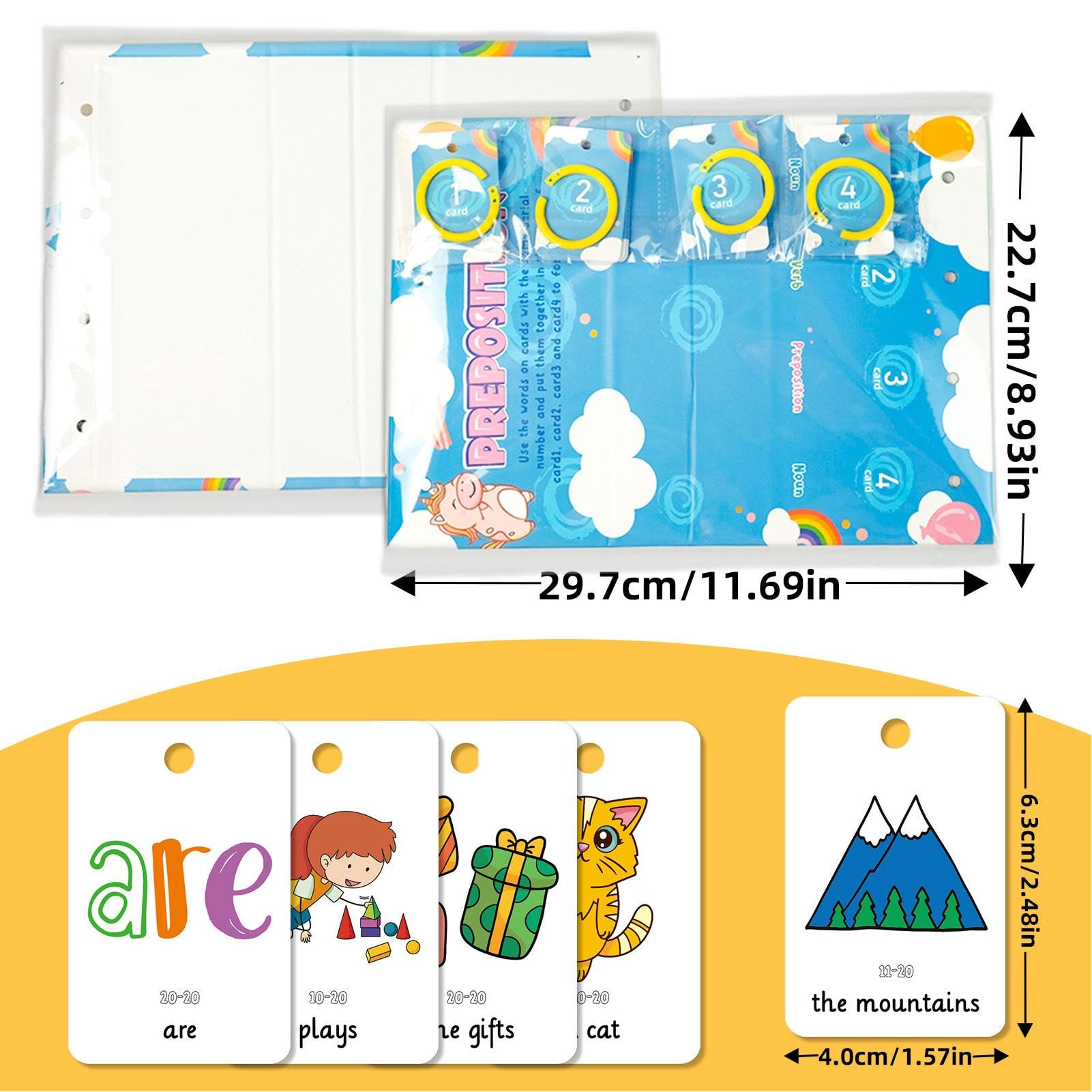 Construction de Phrases pour Les, Cartes Flash pour Les,Tableaux d'apprentissage de la Lecture autonomes - Outil éducatif en Classe, Tableau Autonome de Construction de Phrases pour la Formation à l