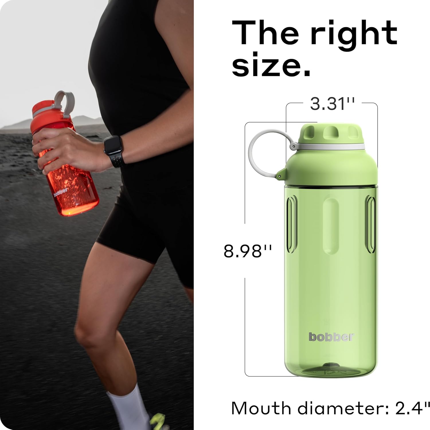 BOBBER 30 oz Tritan Water Bottle with Strainer Mesh, Premium Quality — BPA Free Plastic Water Bottle with Screw Top Lid — Dishwasher Safe Tritan Water Jug for Gym & Outdoor (Green) - Image 6