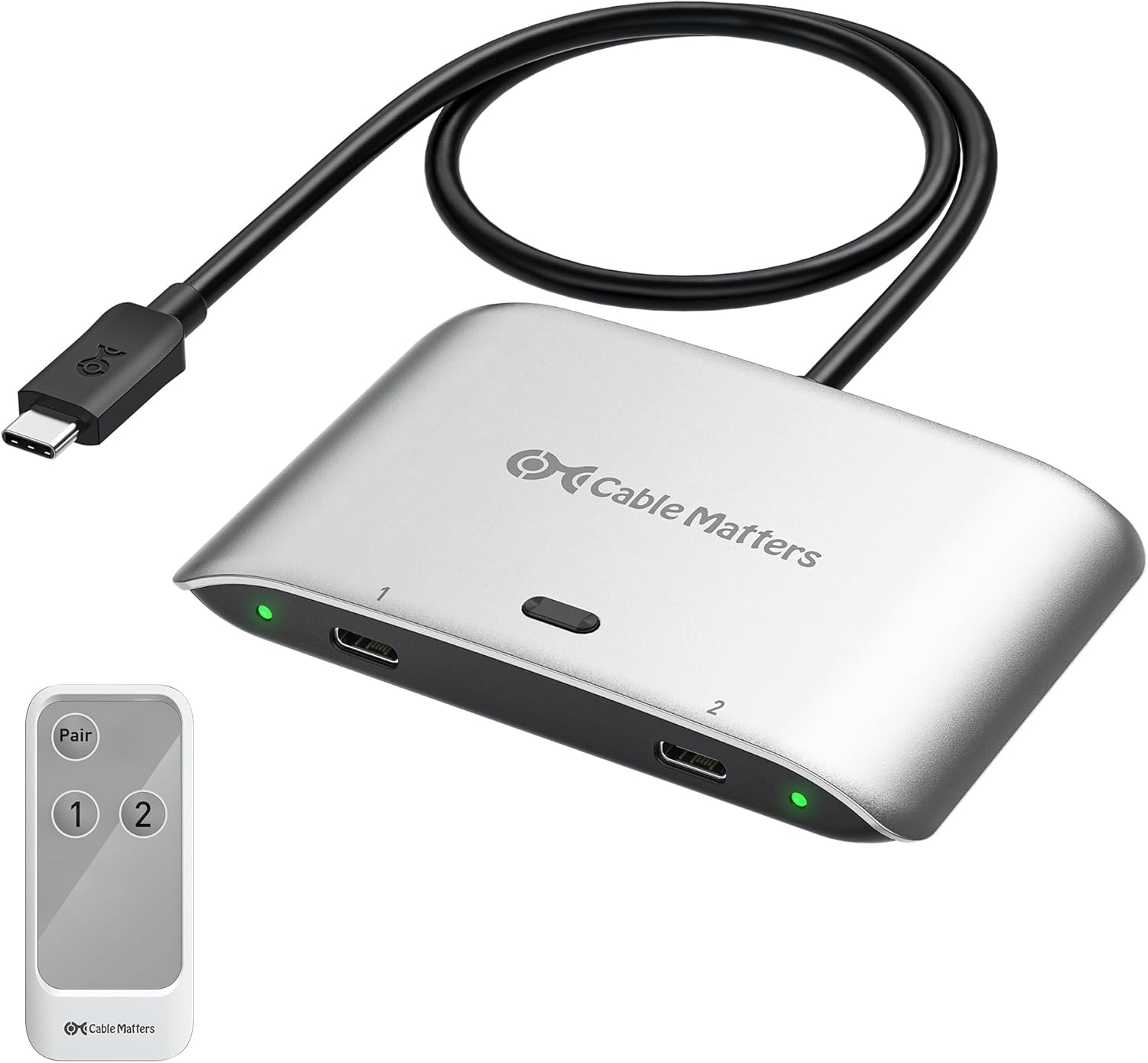 Cable Matters 20Gbps USB C Switch for 2 Computers, 140W PD, Up to 8K@30Hz on Windows, 4K@60Hz on macOS, Sharing One USB-C/Thunderbolt 4 Monitor or Dock (Not for Dock with an Attached Cable)