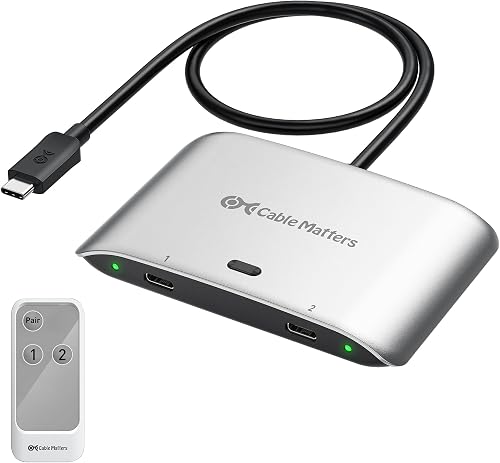 Cable Matters 20Gbps USB-C Switch for 2 Computers, 140W PD