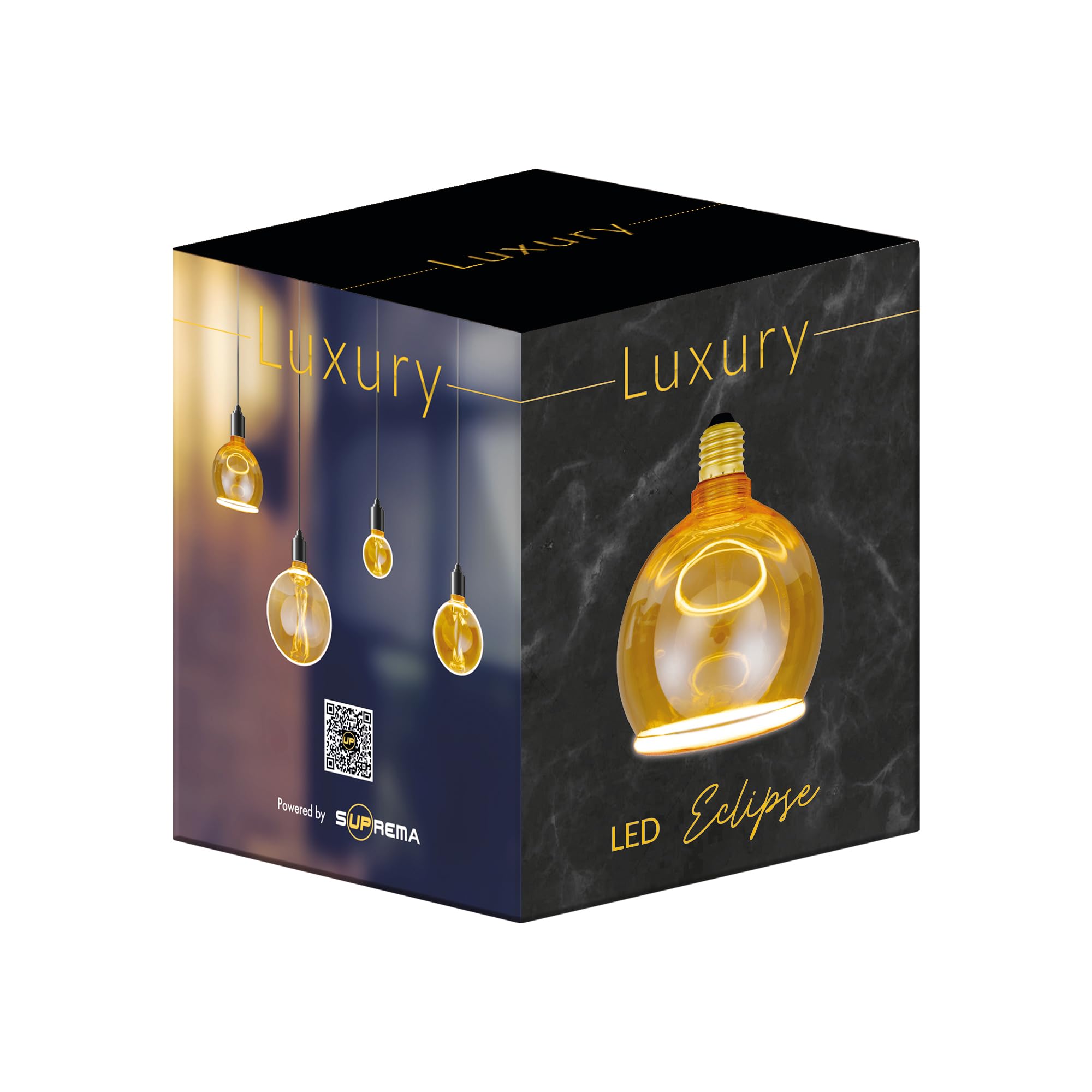 Suprema Dekorative LED-Ringlampe, E27, 4 W, Bernstein-Finish, 220–240 V, 1800 K warmes Licht (Durchmesser 125mm)