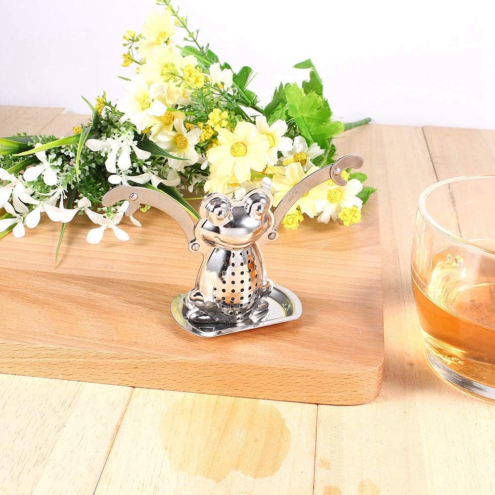 Infuseur à thé en étain - Passoire à thé en forme de grenouille - Filtre à thé en forme de feuille