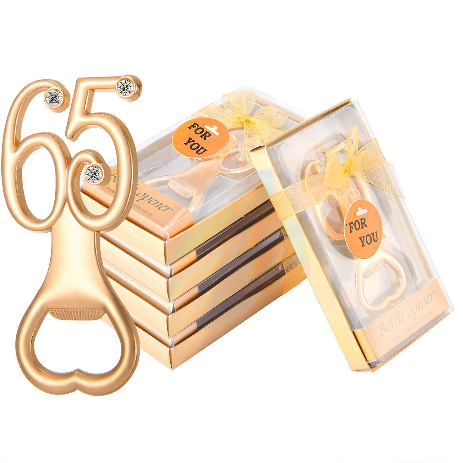 Apribottiglie con Numero Creativo, Apribottiglie con Durezza in Lega di Zinco, Apribottiglie per Birra Piatto Resistente, Apribottiglie in Oro Unico per Regalo di Compleanno, Festa,(Figura65-36 pezzi)