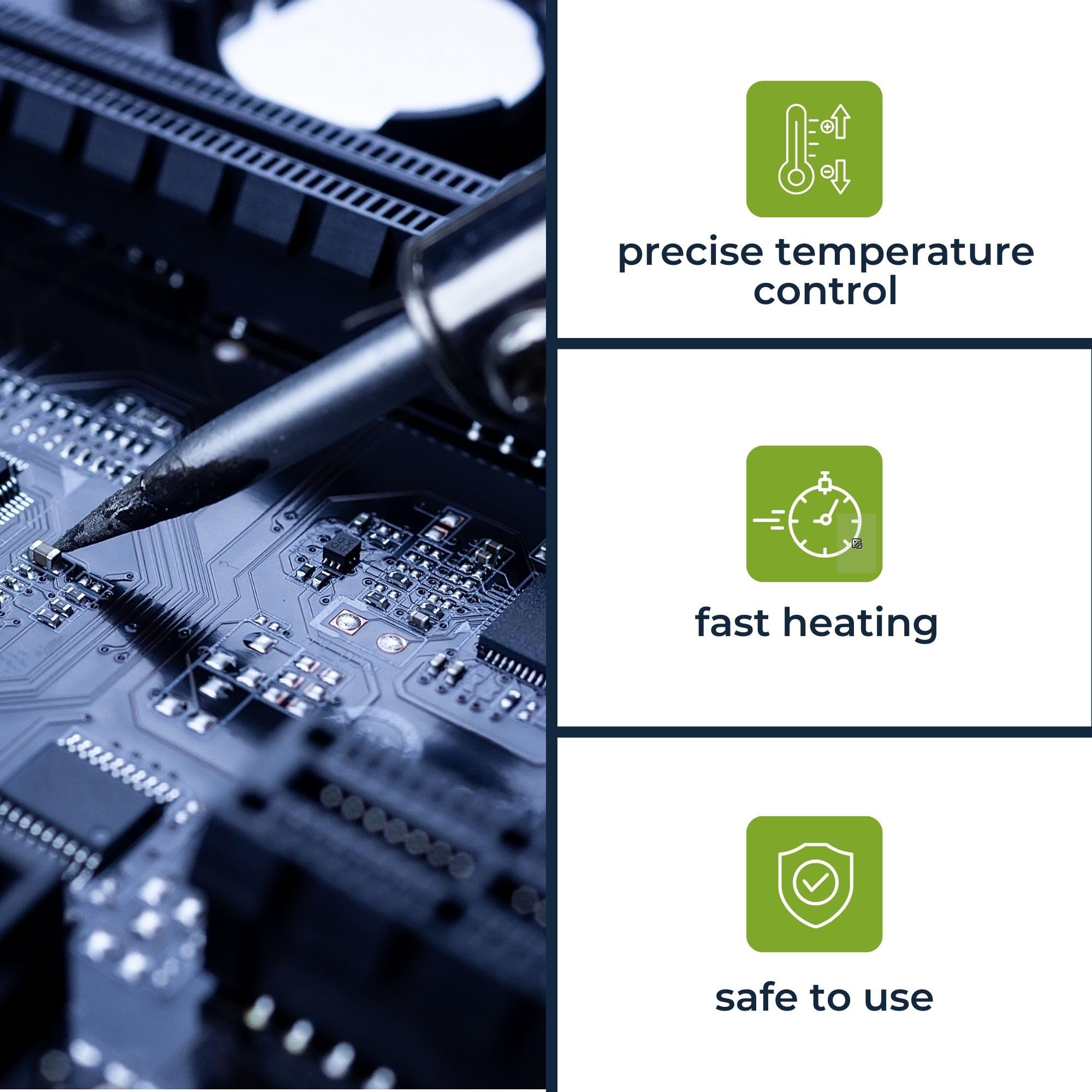 Velleman Stacja lutownicza 48 W z diodą LED, ręczną regulacją temperatury 160–480 °C, idealna do elektroniki, DIY i napraw