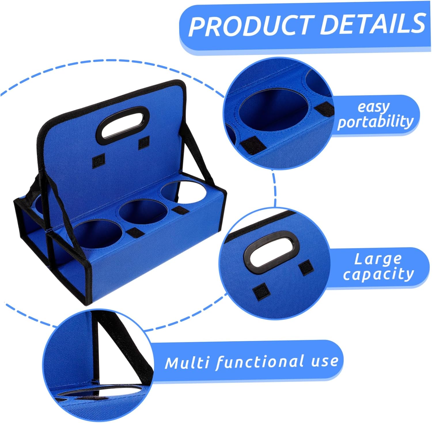 Reusable Drink Carrier with Handle Foldable Beverage Holder for Hot Cold Drinks Stylish Insulated Cup Carrier for Takeout Safe Spacious