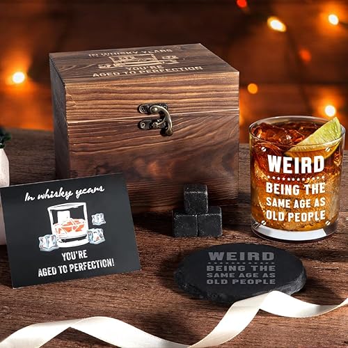 Miniatura 5 de Regalos de cumpleaños para hombres, juego de regalo de vidrio de whisky, regalos de fiesta de decoración de cumpleaños, ideas divertidas de regalos