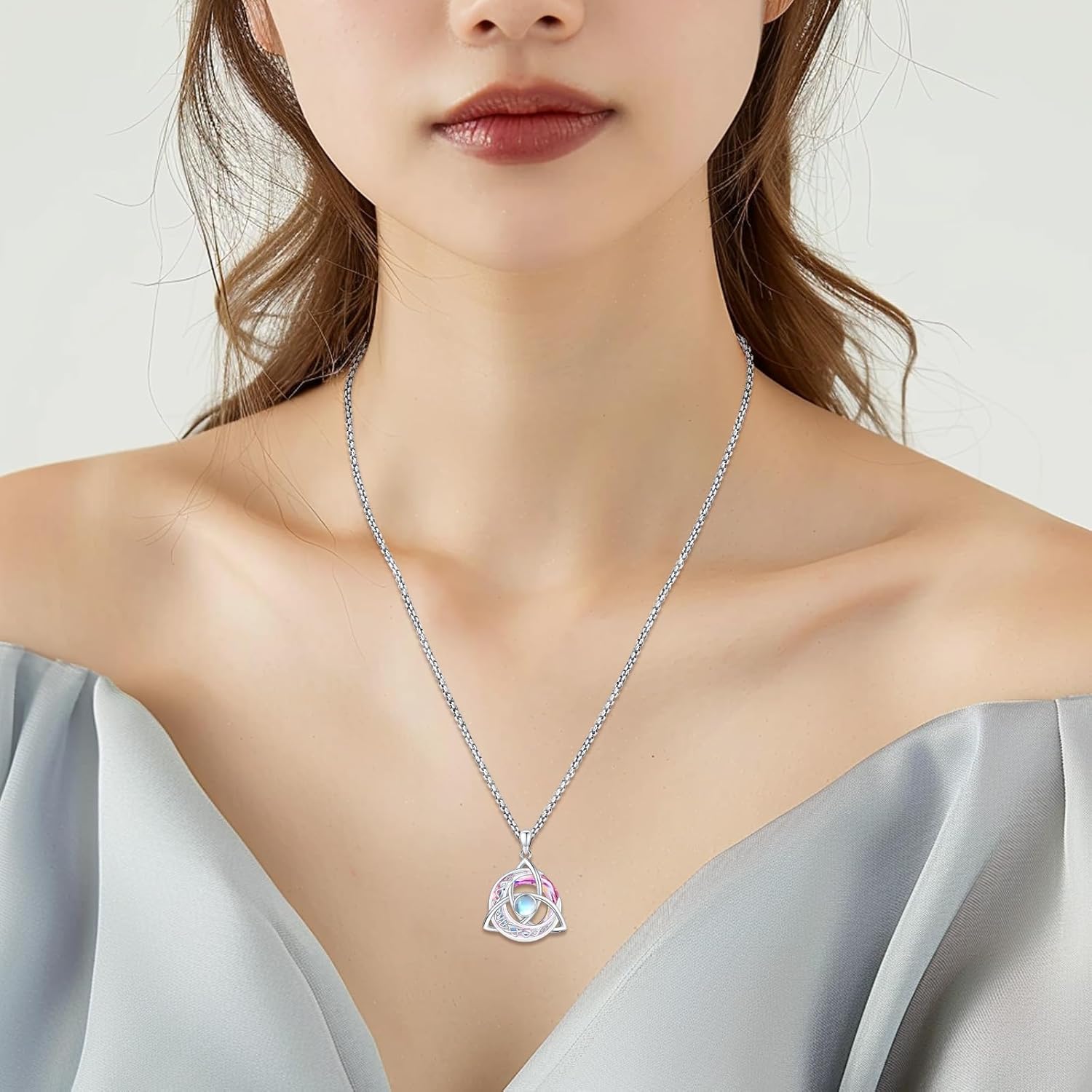 Pentagram/Celtic Knot/Witches Knot/Santa Muerte/Triple Moon Goddess/Baphomet/Hecate Necklace Sterling Silver Magic Wiccan Amulet Pagan Jewelry for Women Men - Image 6