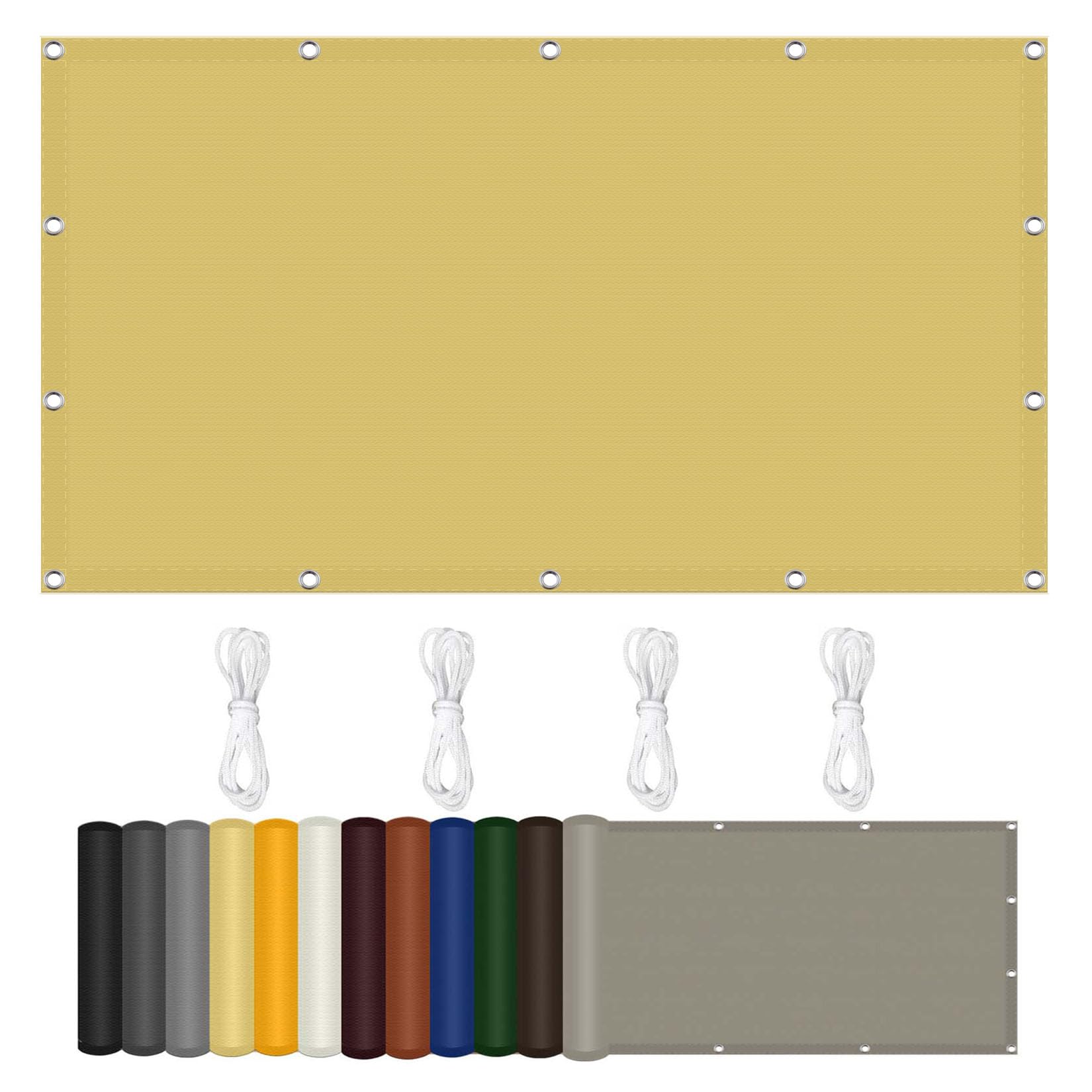 Tessuto Ombreggiante 240 x 330 cm Protezione UV 98%, Impermeabile Protezione Panno Ombreggiante con Occhielli per Pergola Piante da Patio Serra Pollaio, Piscina, Color Crema