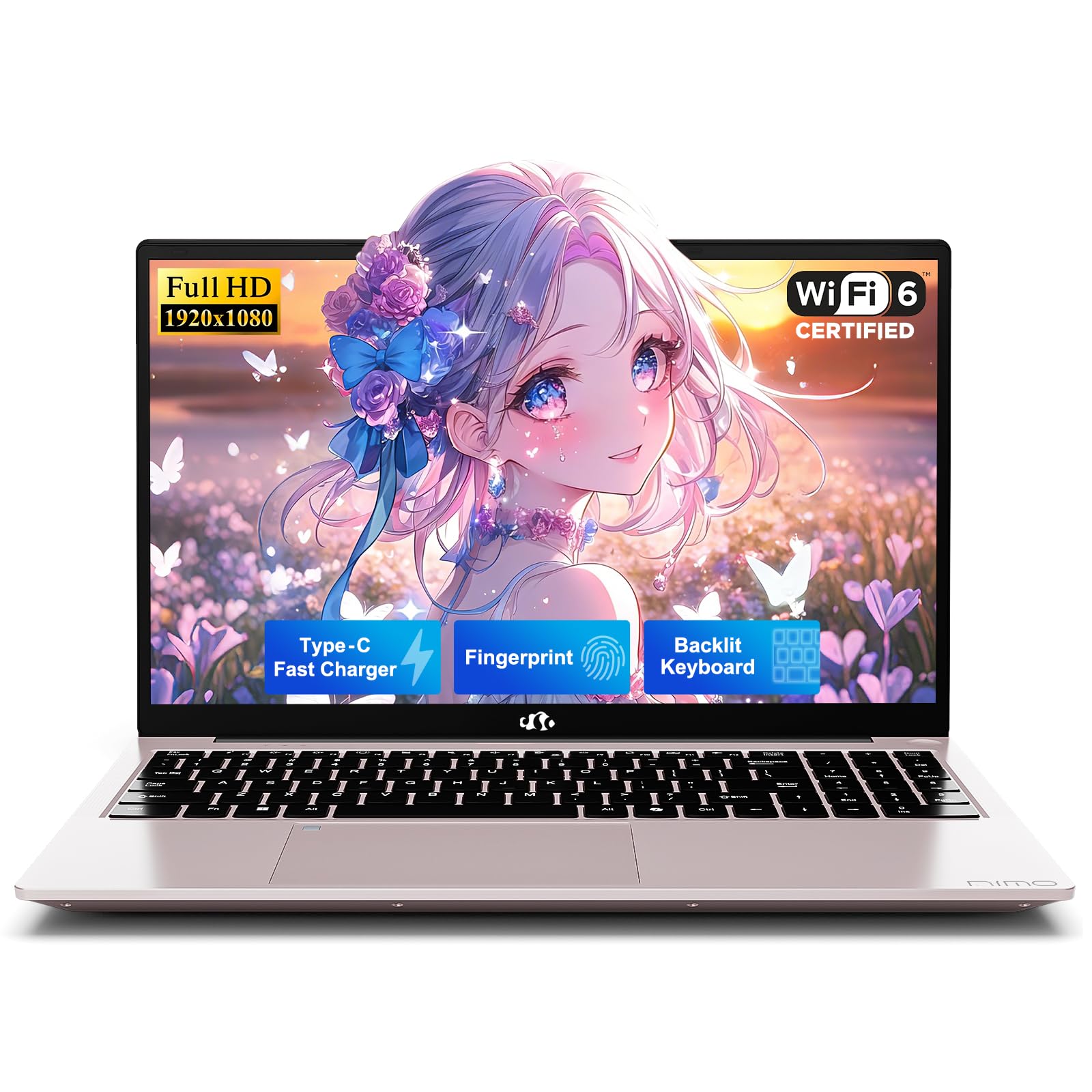 15.6" IPS FHD-Laptop, Pentium Quad Core N100 4GB RAM 128GB SSD (Beat i3-1115G4, Up to 3.4GHz) Computer with Backlit Keyboard Fingerprint Type-C WiFi 6 BT5.2, for Student and Home
