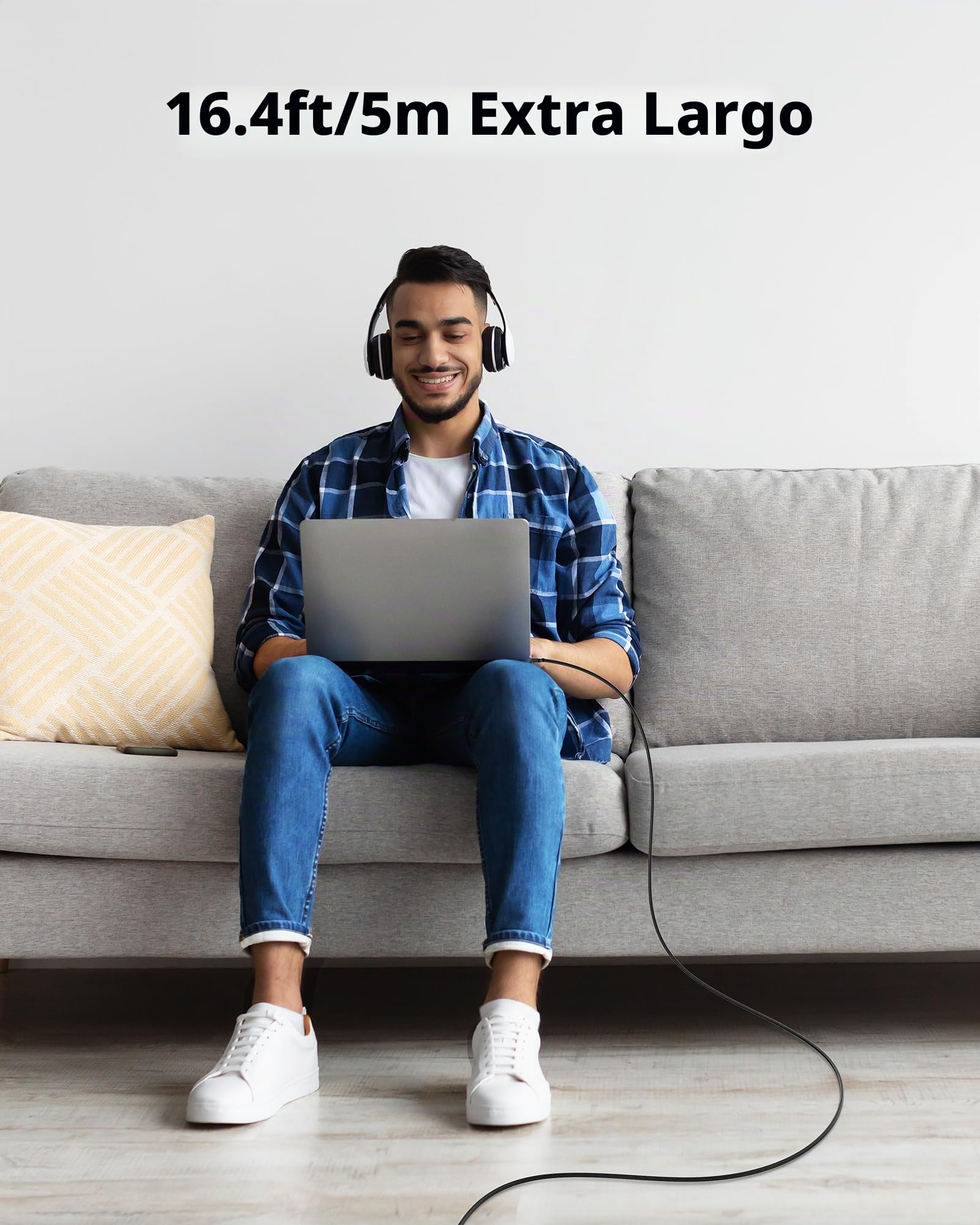 Silkland Cable USB 4 5 m, 20 Gbps de transferencia de datos, 5 K@60 Hz, 4 K @ 60 Hz, carga rápida de 240 W, compatible con Thunderbolt 4/3, MacBook, DELL XPS, Surface Pro, VR Headset
