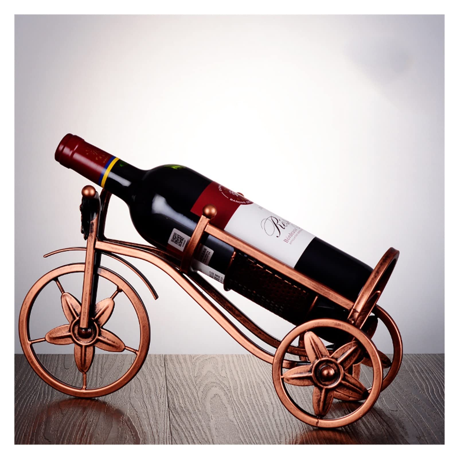 Botellero de vino para mostrador de vino decorado con vagón - Botellas individuales para encimera de mesa - Soporte de vino para decoración del hogar pequeño estante de vino (color: gris)