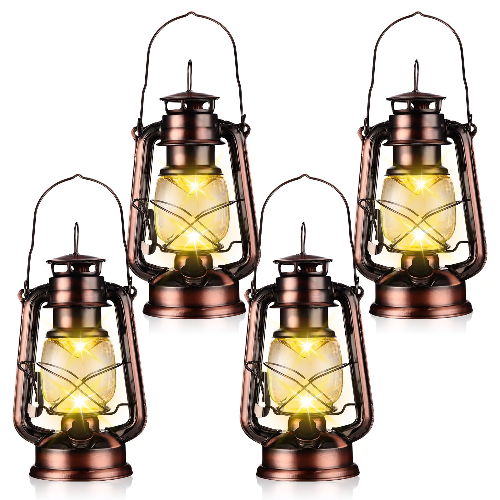 (未使用･未開封品)　Kole Imports OB824 Led Hurricane Camping Lantern by Kole Imports 60wa65s BEEPRINCESS-4-Pack-LED-Camping