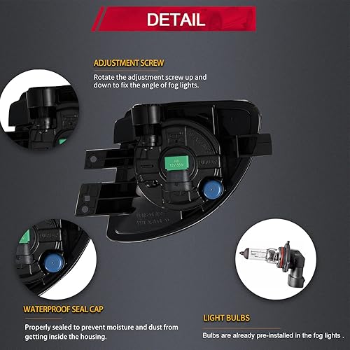 Miniatura 6 de Luces antiniebla compatibles con BMW 528i 535i 550i xDrive Sedan, ActiveHybrid 2011 2012 2013 5 Sedan F10 F11 5 Series 2 piezas lente transparente
