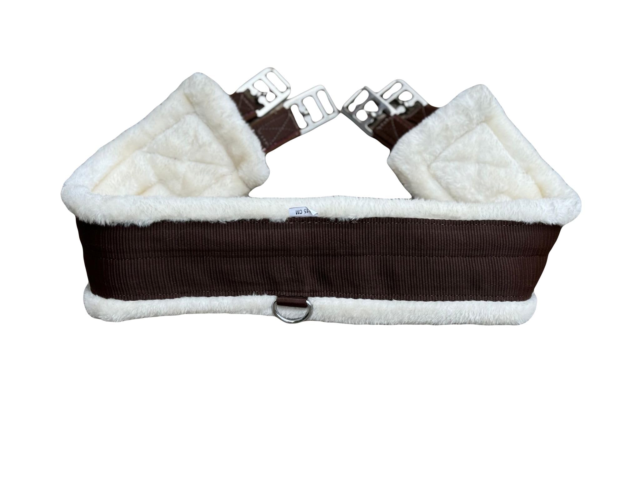 Equipride Cincha sintética de visón súper suave y elástica en ambos lados (125 cm, marrón/blanco)