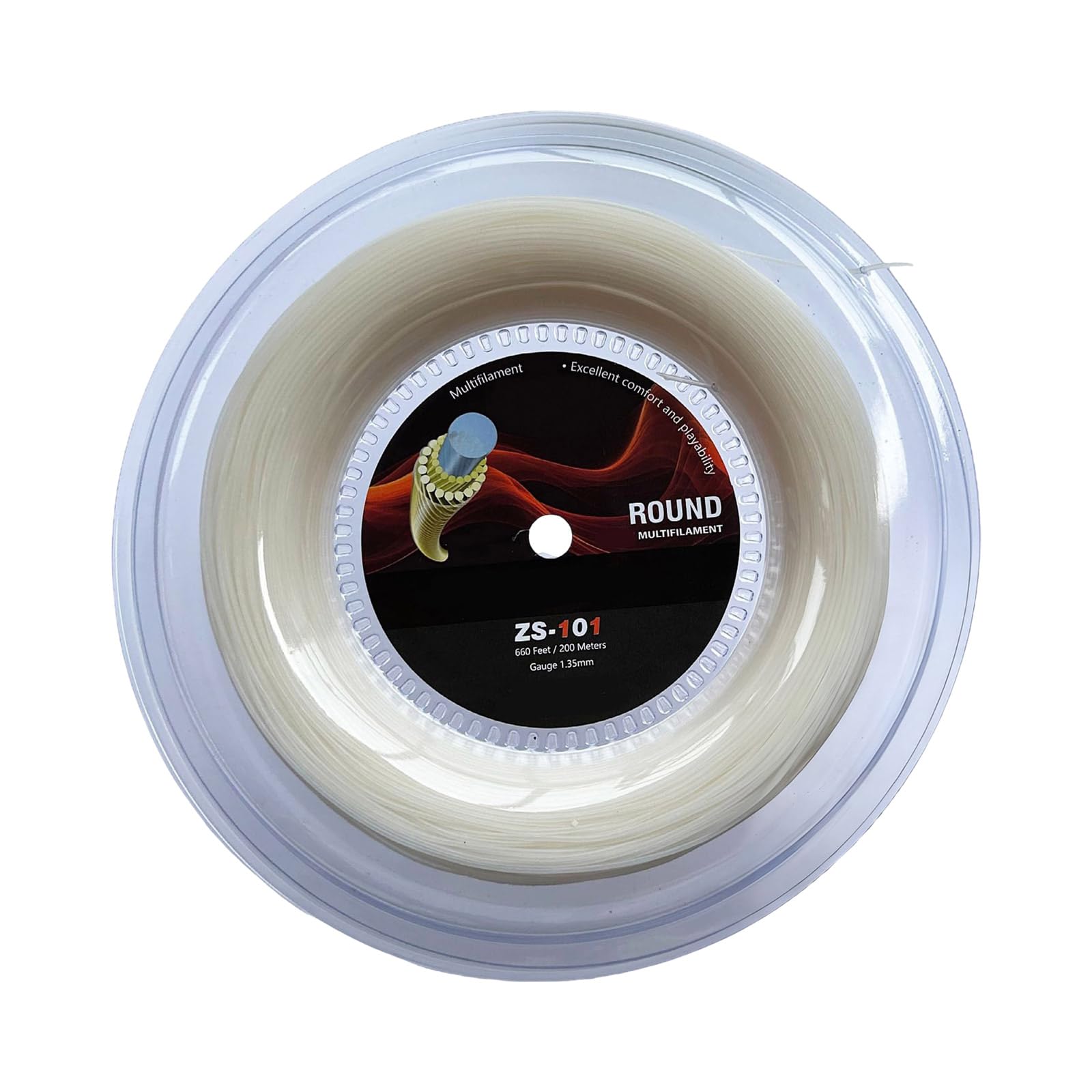 Cuerda de tenis de poliéster, bobina de 200 m, 1,35 mm de diámetro, construcción suave para un mejor control y comodidad, bobina de cuerda de tenis multifilamento