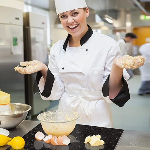 Miniatura 2 de Estación de trabajo de granito Midnight Galaxy de 20 x 16 pulgadas, losa para hornear en bloque de carnicero extragrande, peso perfecto para chefs