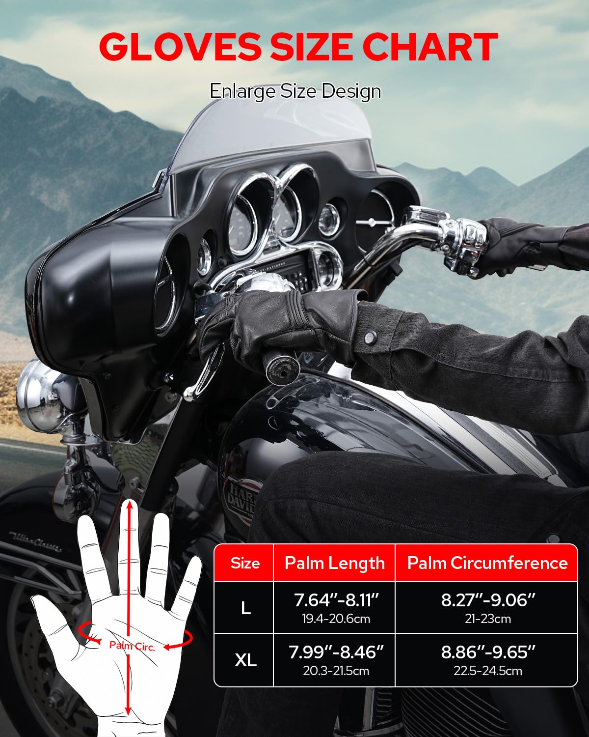 Benlari Guanti da moto in pelle per touch screen da uomo, resistenti all'acqua, per primavera e autunno, per Dirtbike ATV UTV