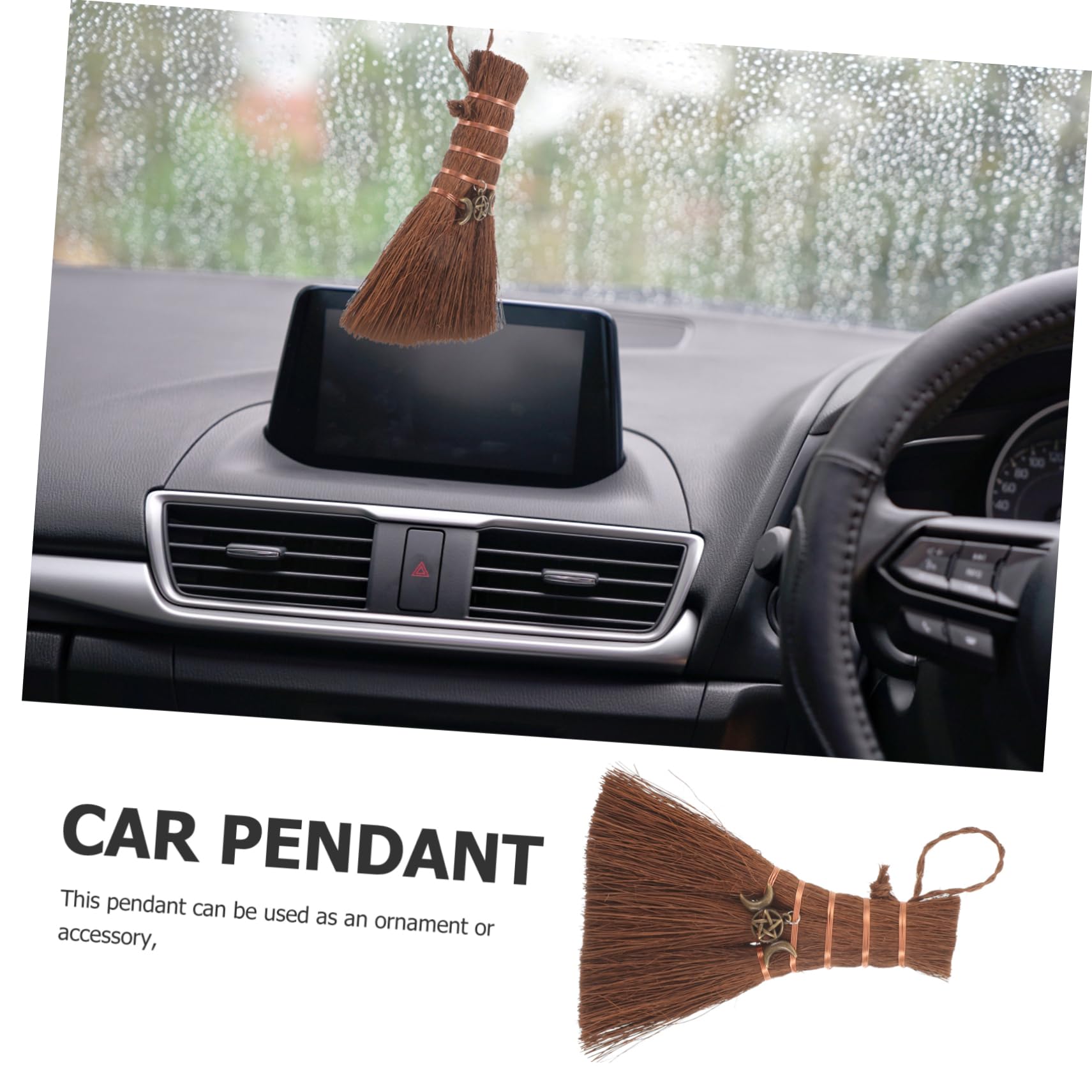 DECHOUS Witch's Broom Ornament Halloween Halloween Favors Halloween Decorations Small House Photo Prop Mini House Decor Accessories Miniature Decorate The Witch Pendant Model Branch