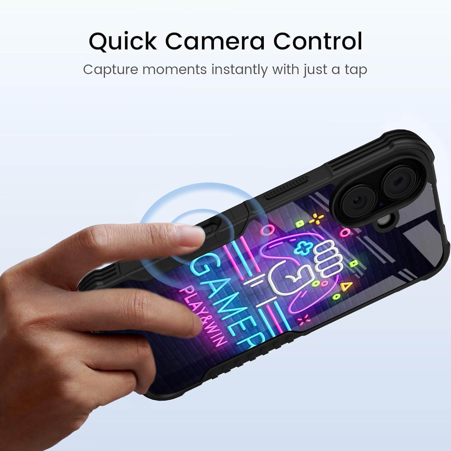 Compatible with iPhone 16 Case Design for Boys Kids Men, Gamer Play Game Win Easter [Shockproof Bumper] [Anti-Scratch] [Anti-Slip] Heavy Duty Protection Cover for iPhone 16 - Image 6