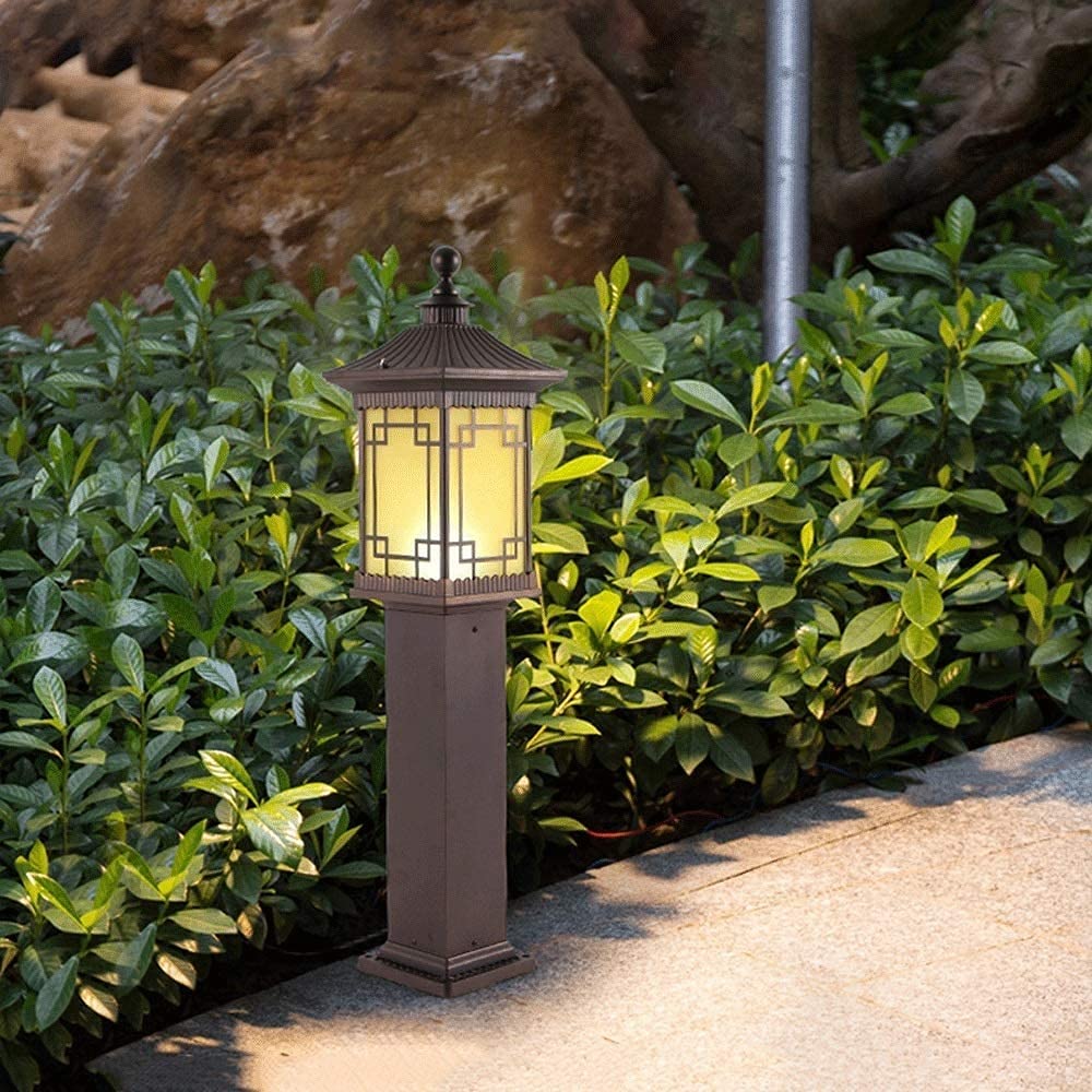 YUANCHUTOP Outdoor Lamp Post Light Chinese Square Courtyard Landscape Street Lights - IP65 Waterproof Aluminum Bollard Light For Garden, Lawn, And Street Placement