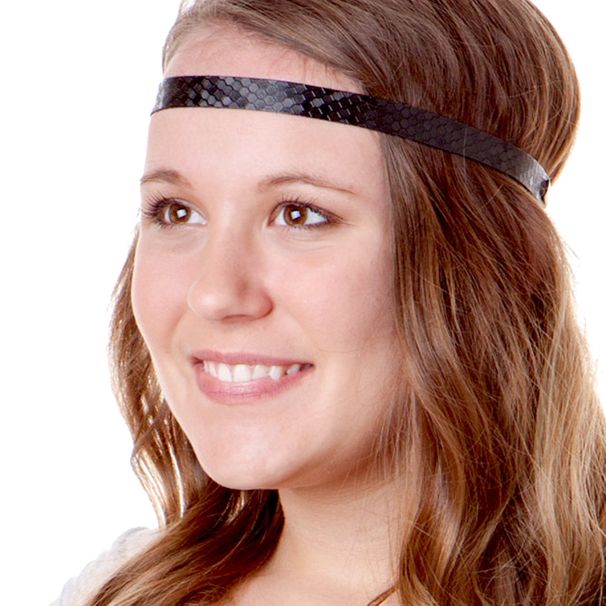 Hipsy Women's Adjustable Non Slip Wave Polka Dots & Bling Glitter Fashion Headbands 3-pack (Teal/Gold/Black)