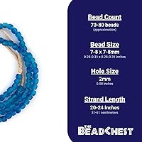 Vista 5 de The Bead Chest Cuentas de vidrio africanas recicladas hebra completa de 24" de cuentas de vidrio de comercio justo respetuosas del medio ambiente