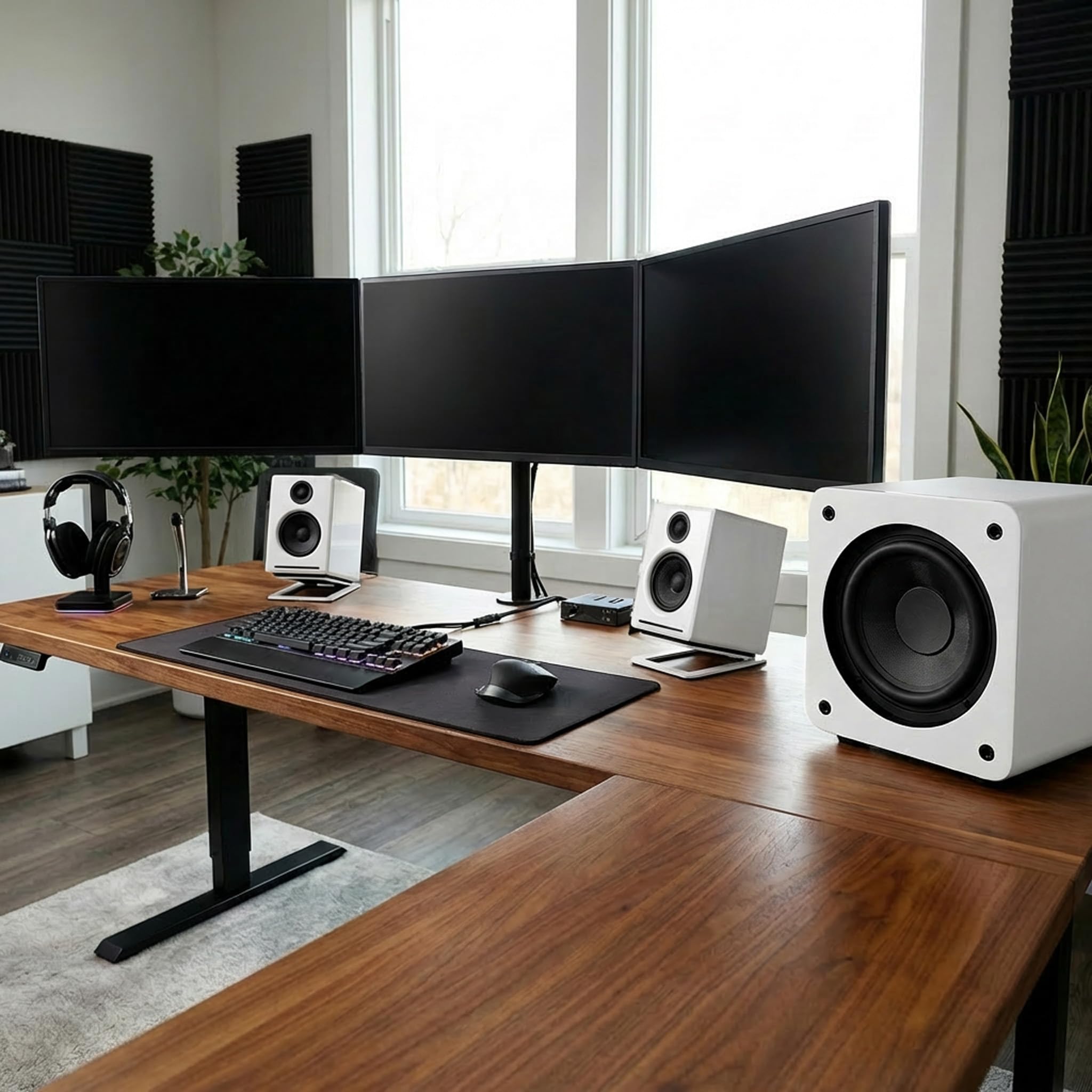 Audioengine Altoparlanti da tavolo wireless Bluetooth A2 Plus | Altoparlanti per computer da 60 W, musica e giochi